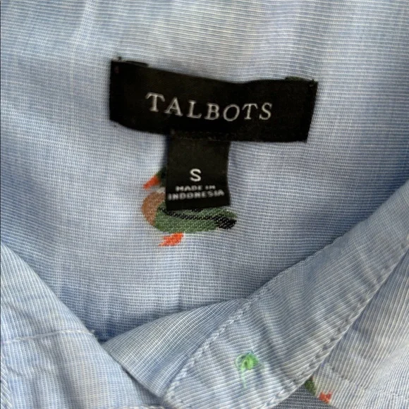 Talbots Blue /Green Duck Print Button Down Sz
S - Picture 6 of 7